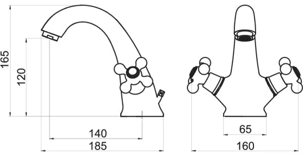 FERRO - ANTICA bronz mosdócsaptelep