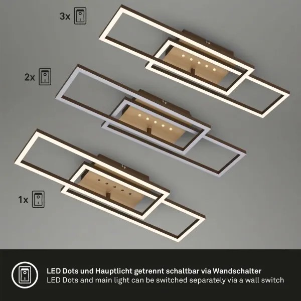 Brilo - Dimmelhető LED mennyezeti lámpatest LED/30W/230V 3000K barna