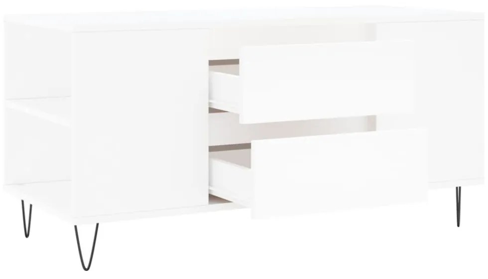 fehér szerelt fa dohányzóasztal 102x44,5x50 cm