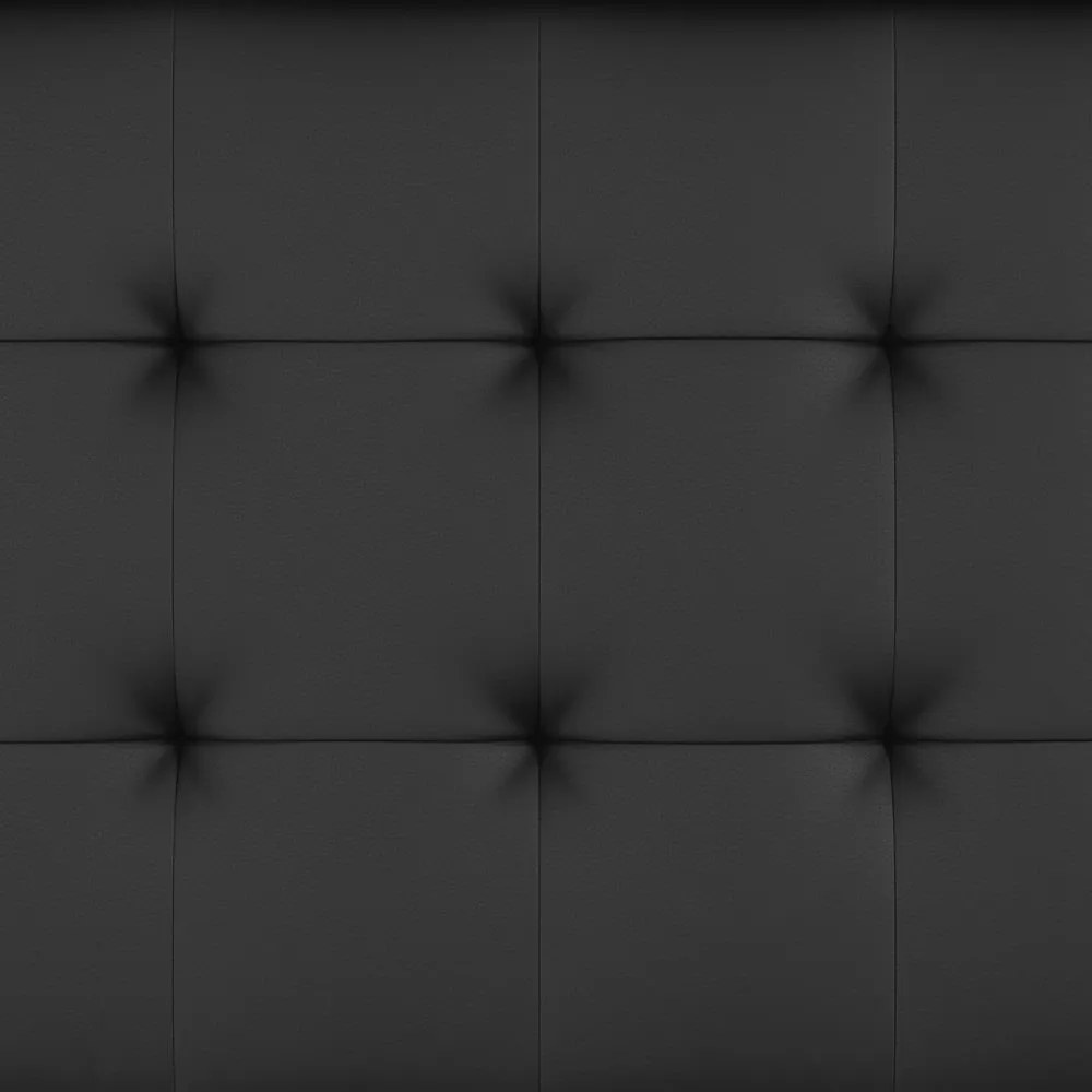 Fekete bőrutánzat kinyitható kanapé 191 cm Maine – Støraa