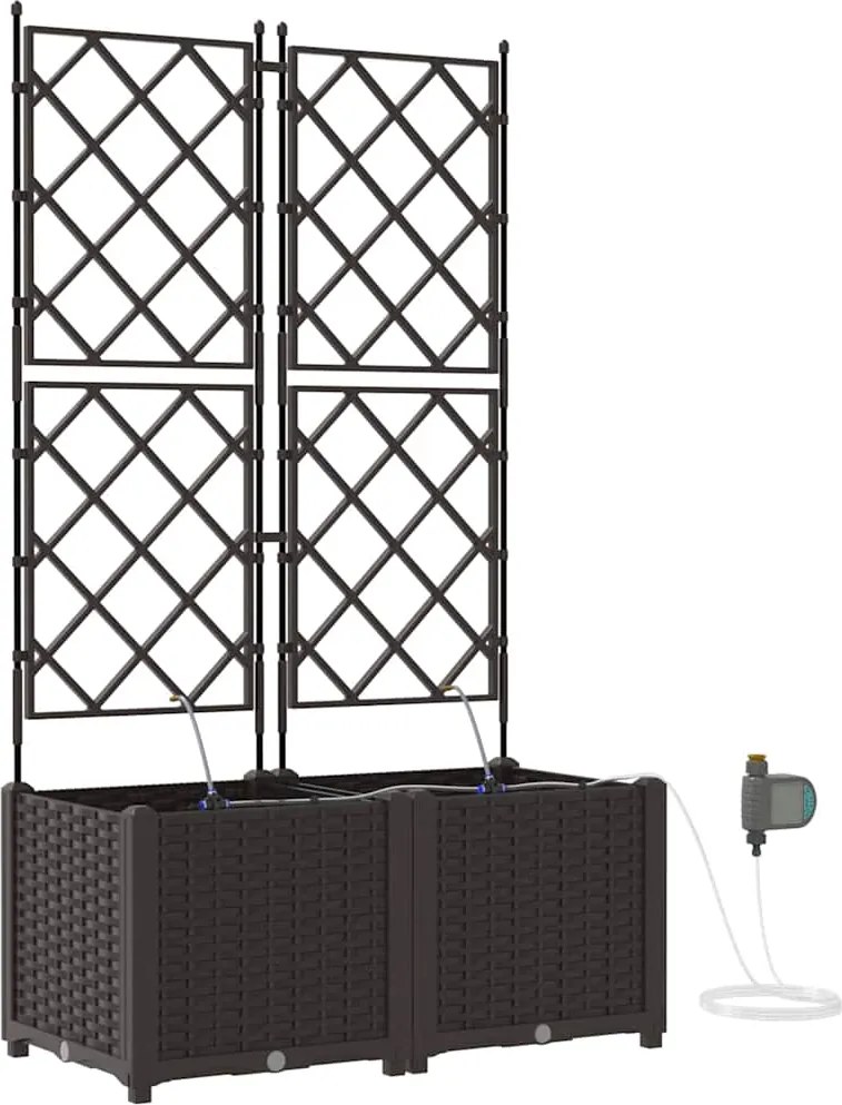 vidaXL Kerti cserép 2 pcs Barna Acél