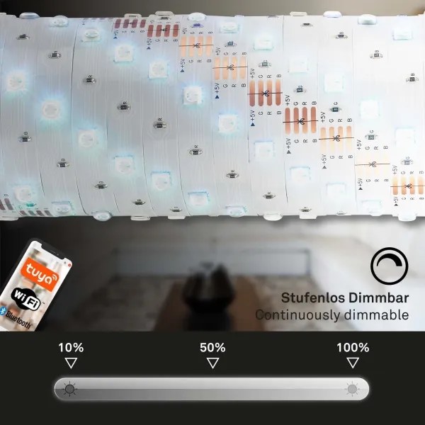 Brilo - LEG RGBW Dimmelető szalag 6,6m LED/7,5W/USB Tuya