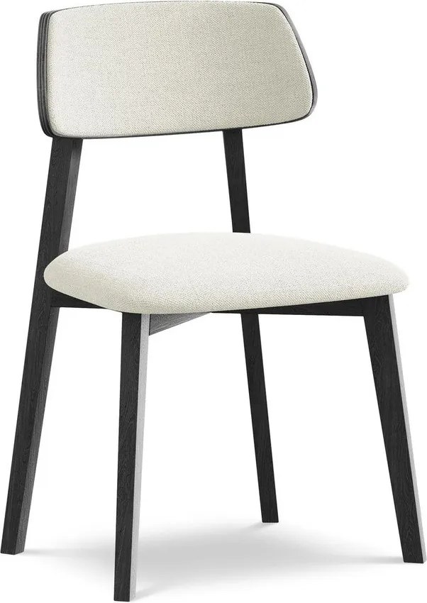 Krémszínű tömörfa étkezőszék Niu – Makamii