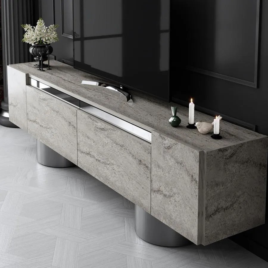 TV szekrény Bohem - Travertine, Silver