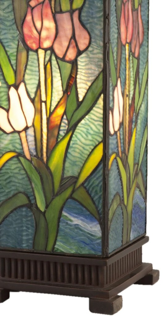 Tiffany asztali lámpa kék tulipános 58 cm