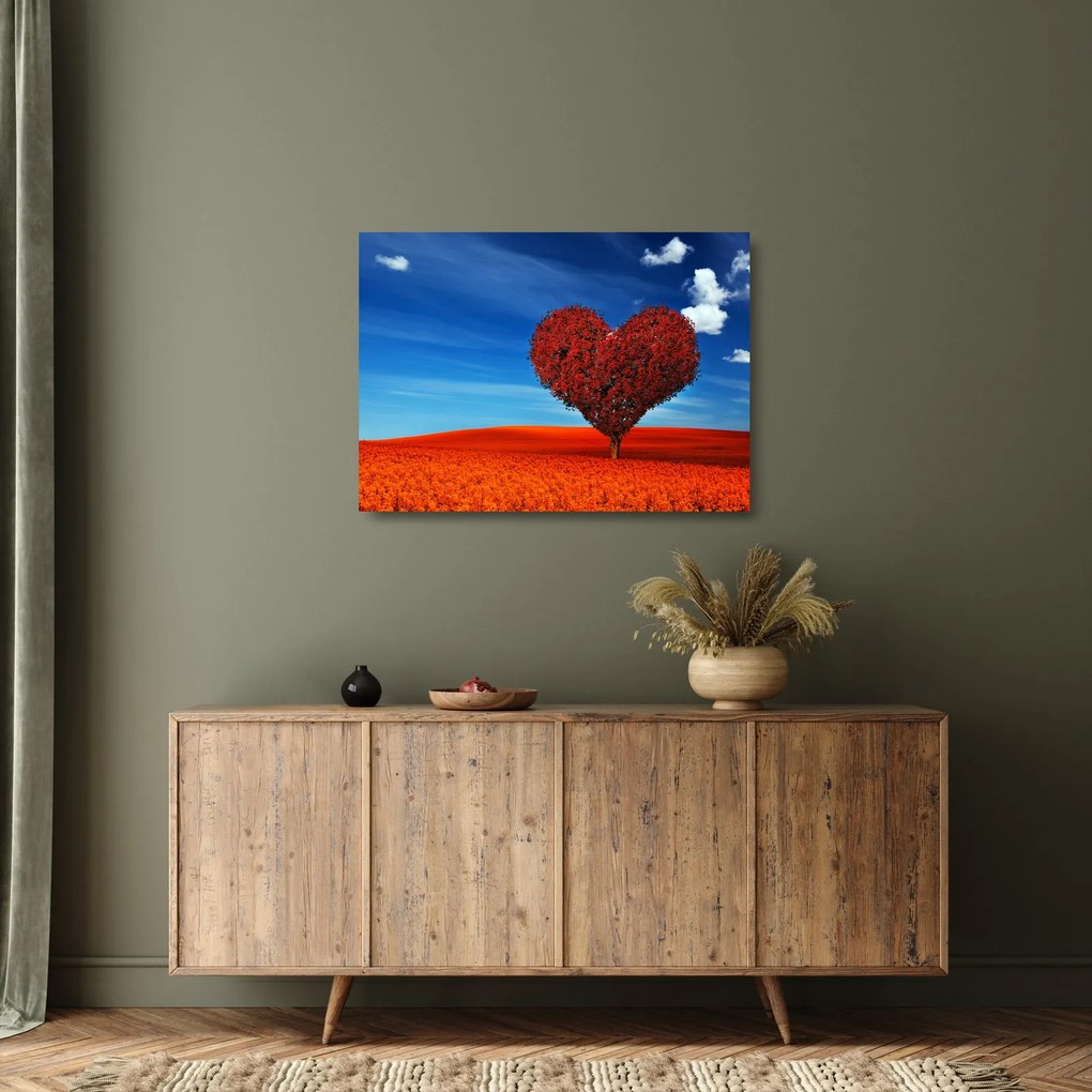 Kép - szív, fából (üvegen) (70x50 cm)