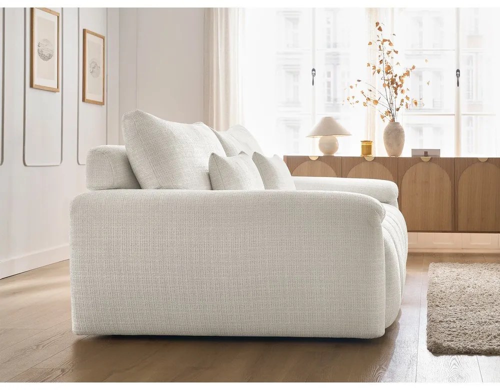Fehér zsenília kanapé 264 cm Ivane – Bobochic Paris