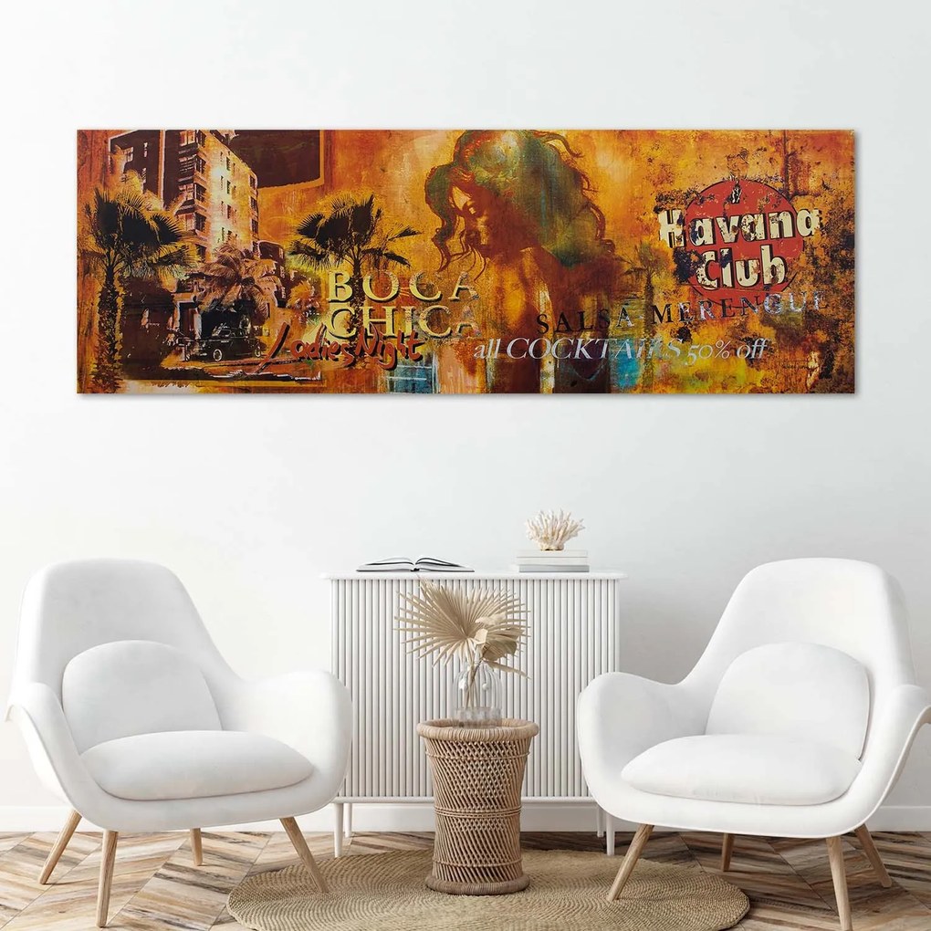 Gario Vászonkép Havanna klub kollázs Méret: 90 x 30 cm