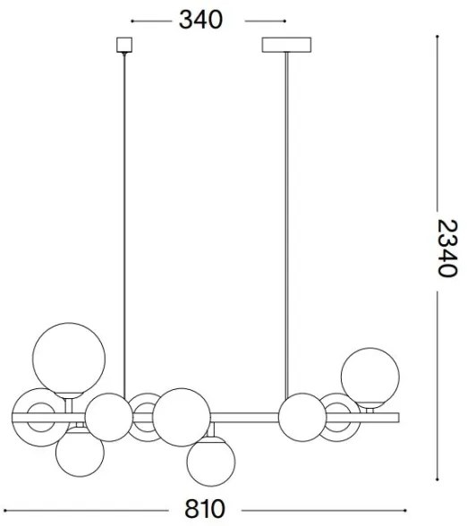 Ideal Lux - LED Csillár zsinóron PERLAGE 10xG9/3W/230V 81 cm arany/füstös