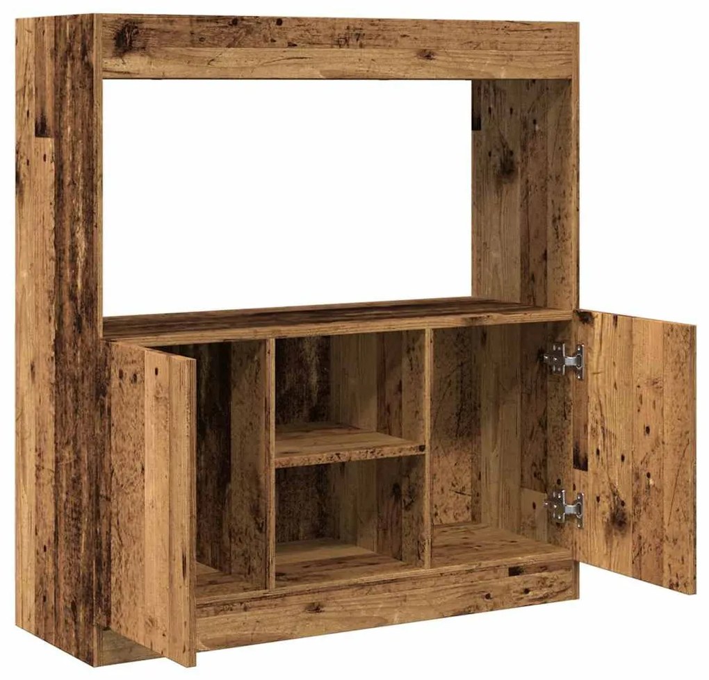 antik fa színű szerelt fa magasszekrény 92 x 33 x 100 cm