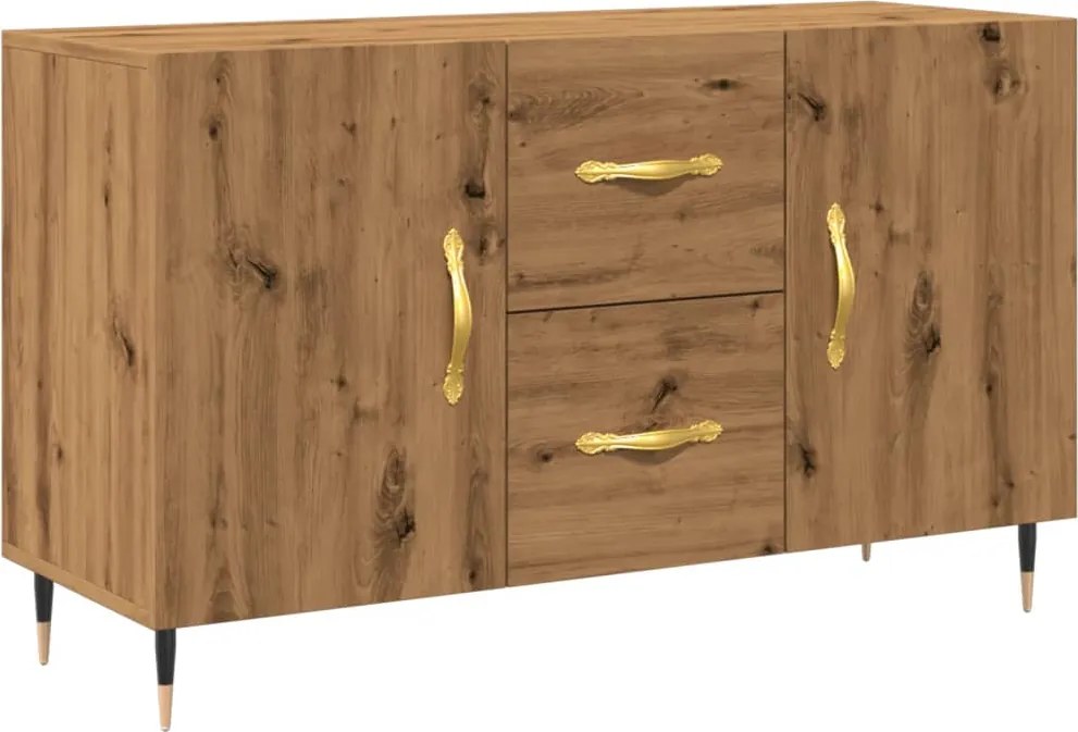 vidaXL kézműves tölgy színű szerelt fa tálalószekrény 100 x 36 x 60 cm
