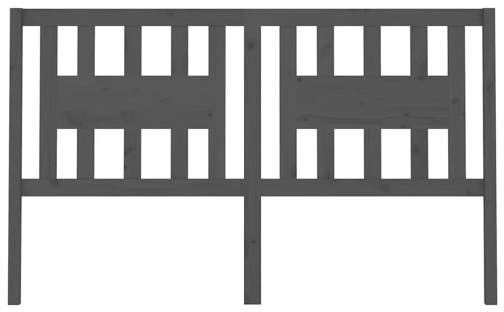 szürke tömör fenyőfa fejtámla 166 x 4 x 100 cm