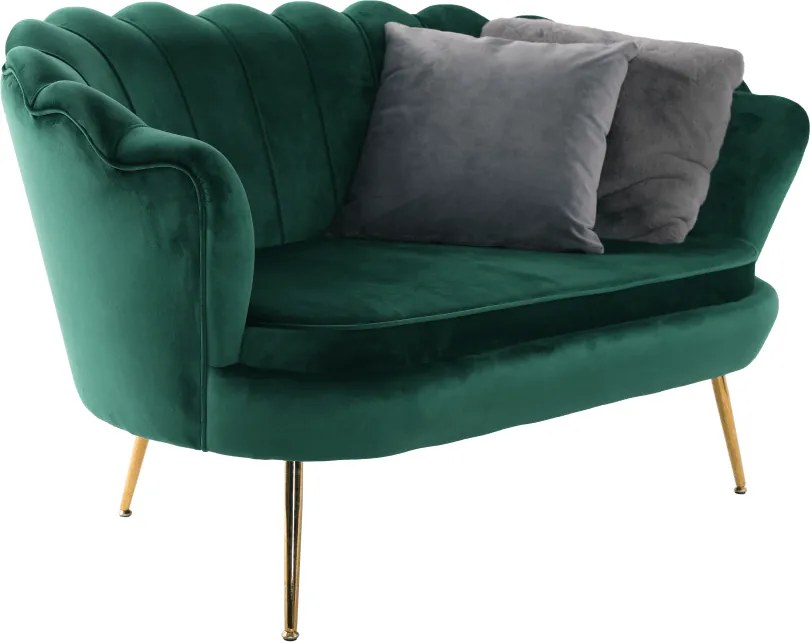 Pad Art-deco stílusban, smaragd Velvet anyag/gold króm-arany, NOBLIN