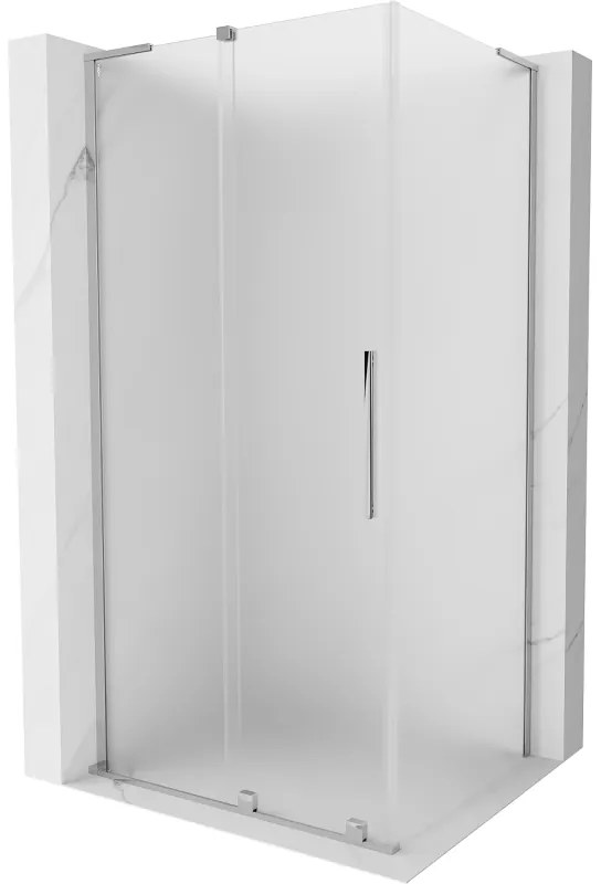 Mexen Velar L, zuhany sarok tolóajtóval 120 x 70 cm, 8 mm matt üveg, króm, 871-120-070-33-01