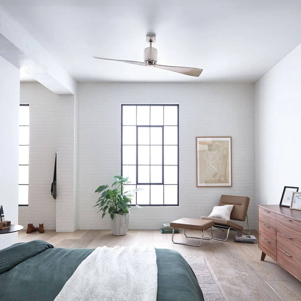 KICHLER KLF-FERRON-60-PN FERRON Ventilátoros lámpa Polírozott Nikkel, Pezsgő IP44