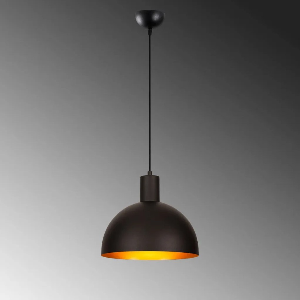 Sivani MR-306 fekete-arany fém függőlámpa, Ø30 cm