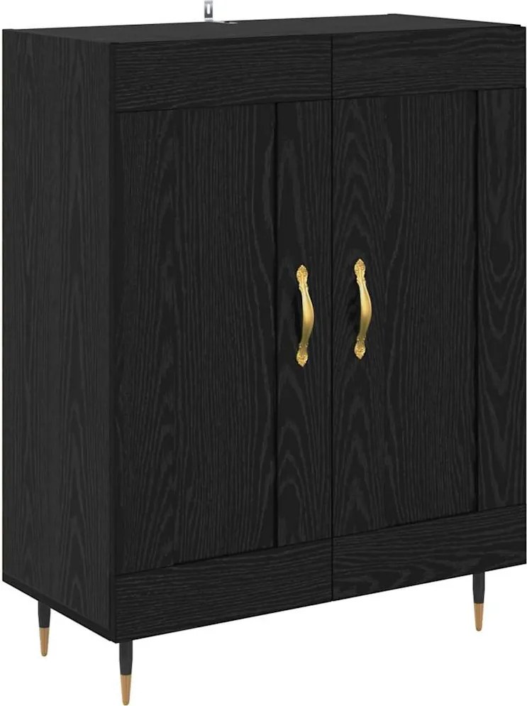 vidaXL Széf Fekete tölgy 69,5 x 34 x 90 cm Faanyag