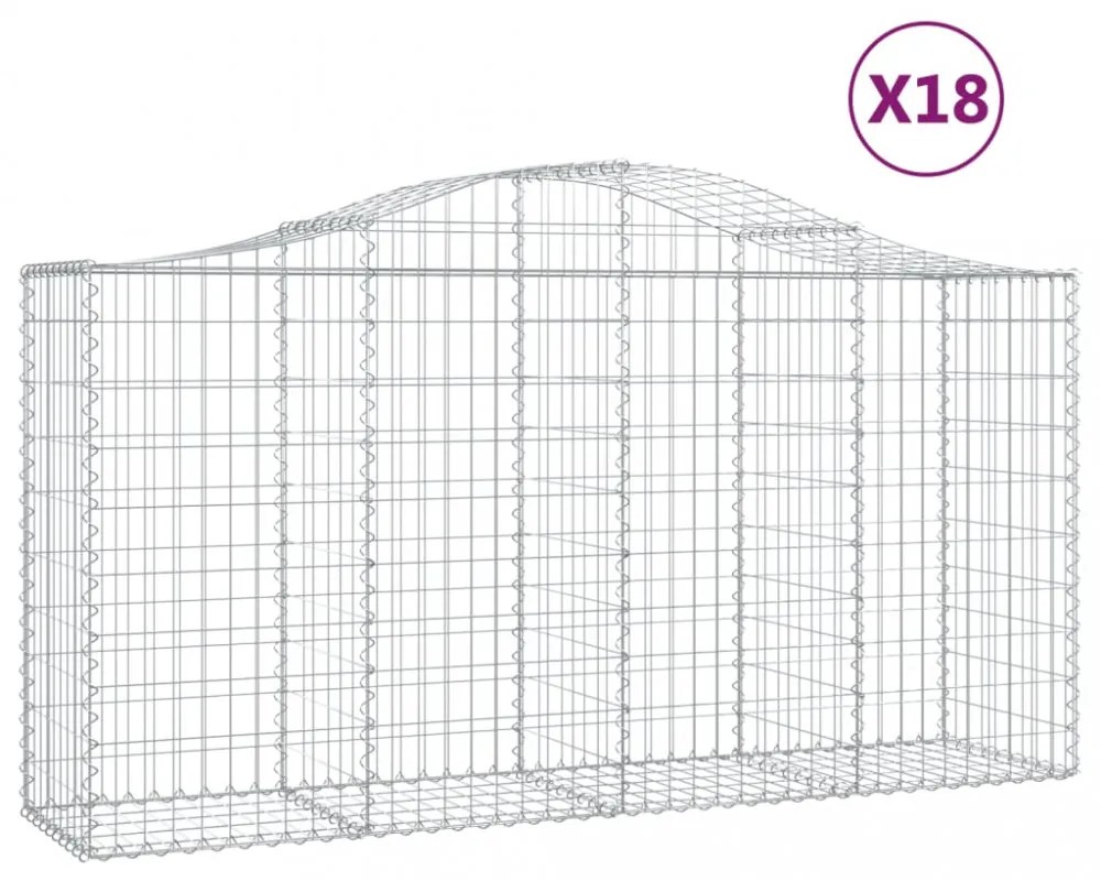 18 db íves horganyzott vas gabion kosár 200x50x100/120 cm