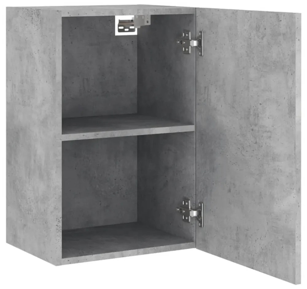 betonszürke szerelt fa fali TV-szekrény 40,5 x 30 x 60 cm