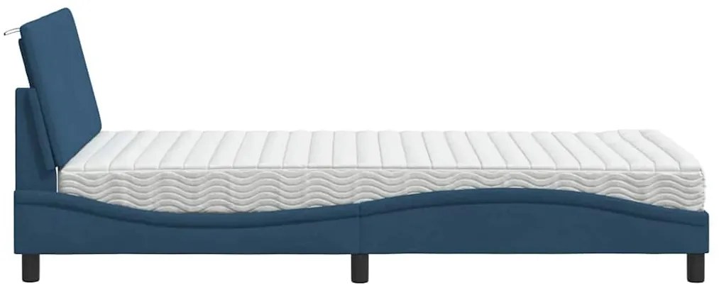 ágy matraccal Hanko kék 100x200 cm szövet