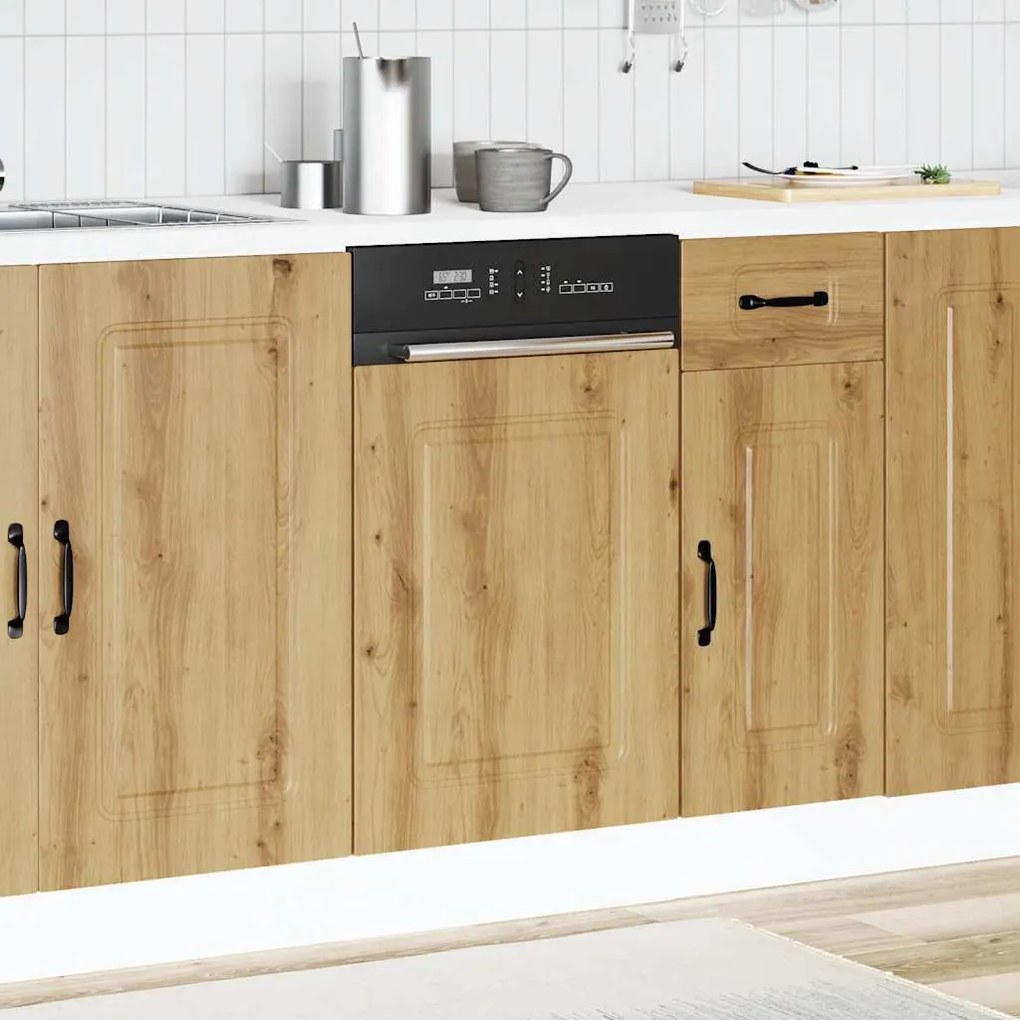 vidaXL mosogatógép panel Kalmar kézműves tölgy 45x1,5x67 cm gépi fa