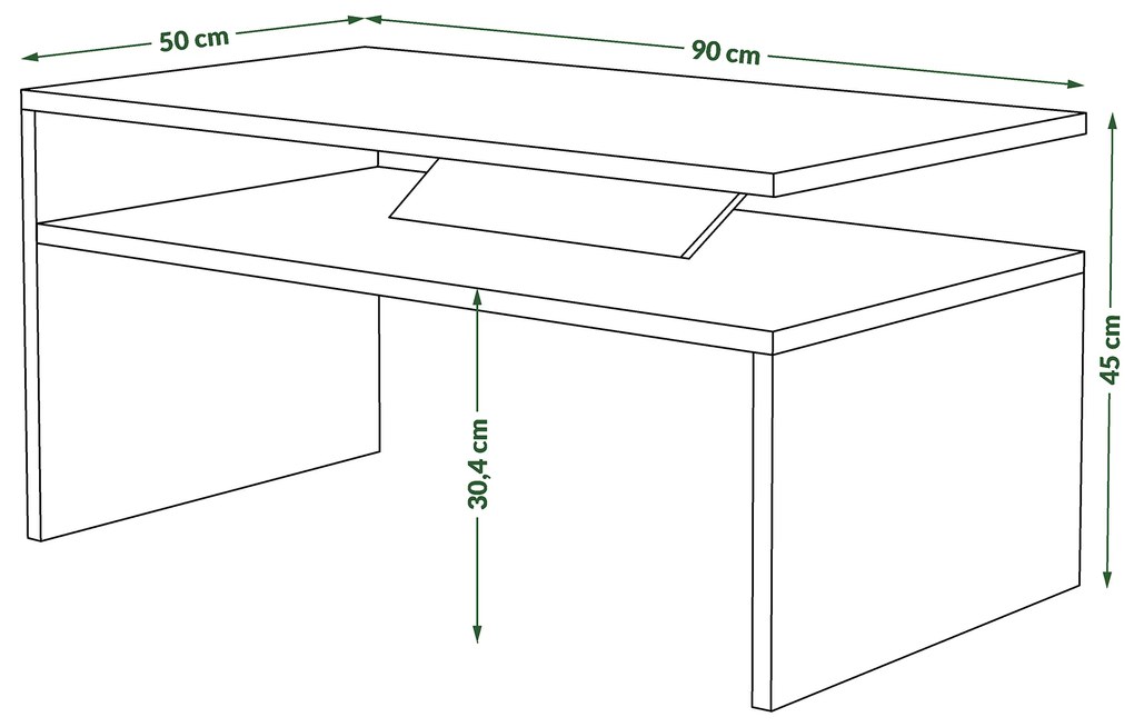 Mazzoni PRIMA Artisan Tölgy/Antracit (Sötétszürke) - MODERN DOHÁNYZÓASZTAL