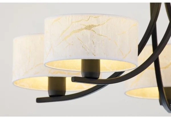 Jupiter 2104 - ARTHUR láncos csillár 5xE27/15W/230V fehér/fekete/márványmintás