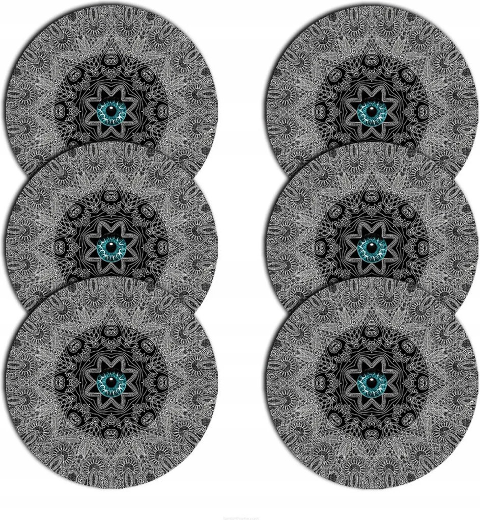 6 db-os kerek asztali alátét szett 33 cm átmérő Bertoni filc Look minta