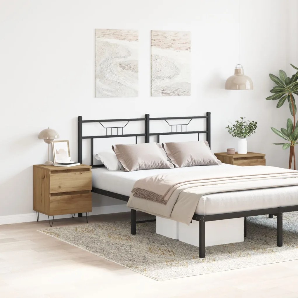 vidaXL Éjjeliszekrény 2 pcs kézműves tölgy 40 x 35 x 50 cm Faanyag