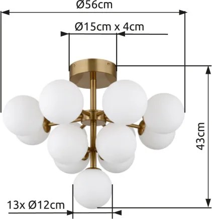 GLOBO 56143-13GD GRAPPY Mennyezeti Csillár IP20