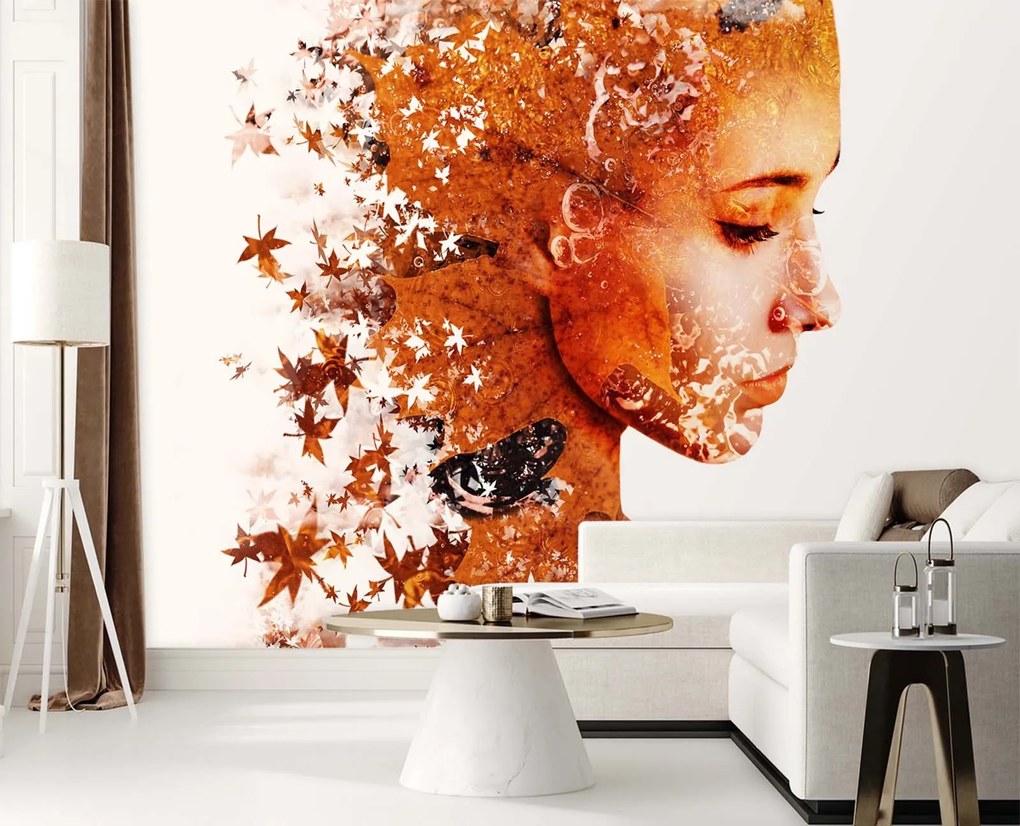 Gario Fotótapéta Shattered az őszi leveleken Anyag: Vlies, Méret: 150 x 105 cm