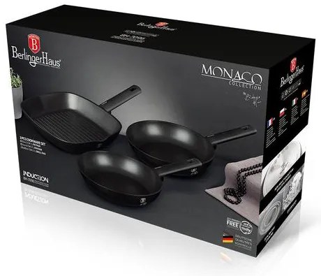 BerlingerHaus 3 részes serpenyő szett Monaco Collection BH/7096N