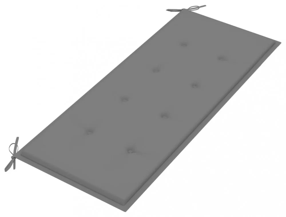 tömör tíkfa Batavia pad szürke párnával 120 cm