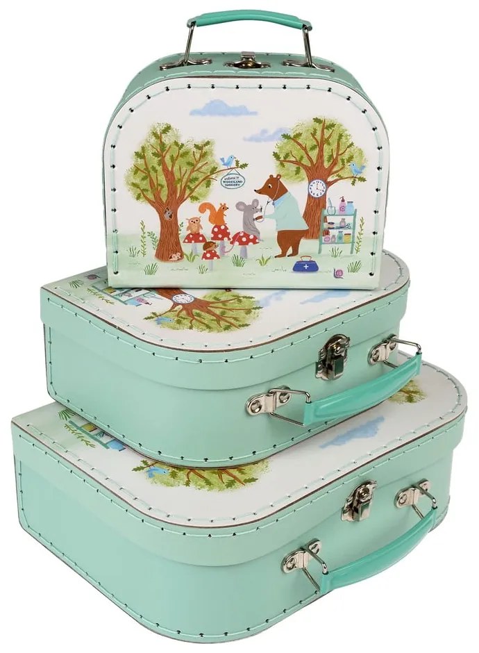 Karton játéktároló doboz szett 3 db-os 21x28x8 cm Woodland Friends – Rex London