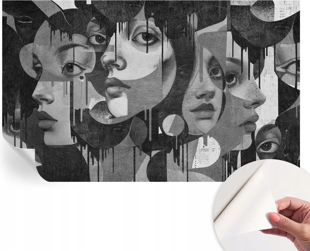 Mosható öntapadós fotótapéta étkezőbe Női arcok 416x254 cm