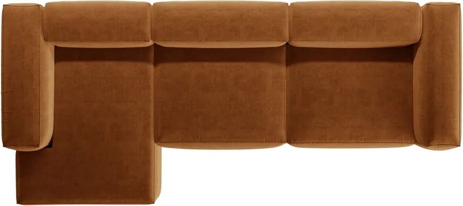 Téglavörös sarokkanapé (bal oldali-heverő résszel) Bergamo – Cosmopolitan Design