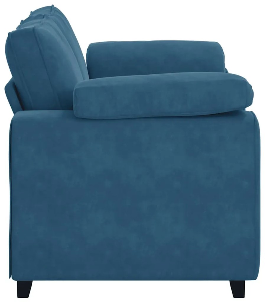 vidaXL kék bársony loveseat kanapé 120 cm