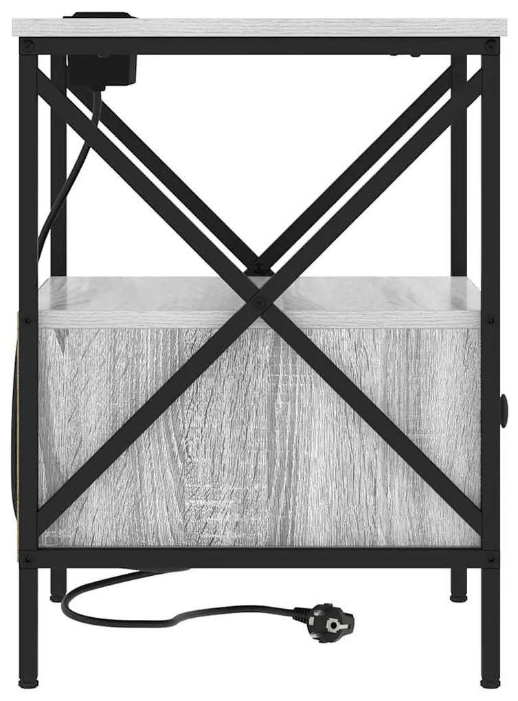 vidaXL Éjjeliszekrény 2 pcs Szürke Sonoma 41,5 x 40,5 x 55 cm Faanyag