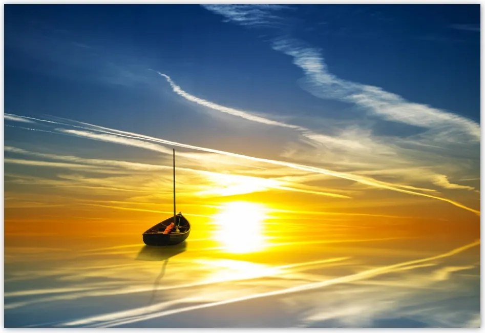 Fotótapéta flizelina 152x104 Magányos hajó Nyugat