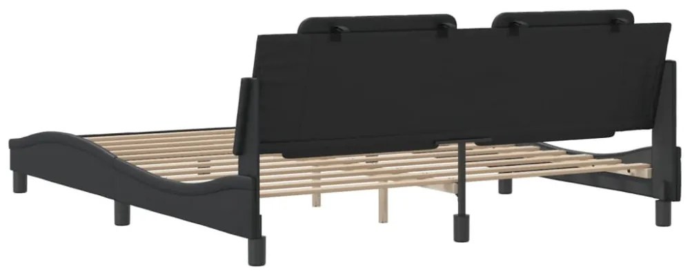 fekete műbőr ágykeret matrac nélkül Zadar 180x200 cm