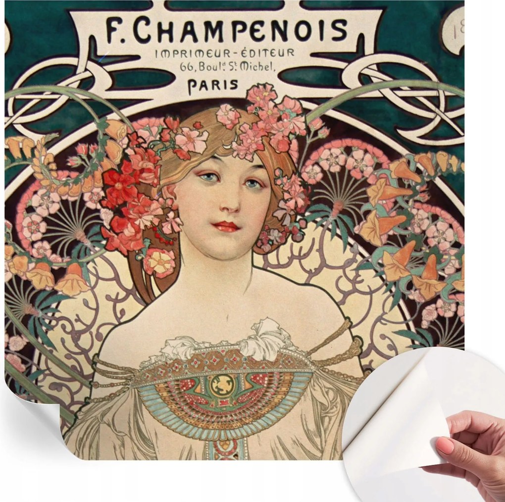 Modern öntapadós fotótapéta falra Virágos szimmetria 250x250 cm