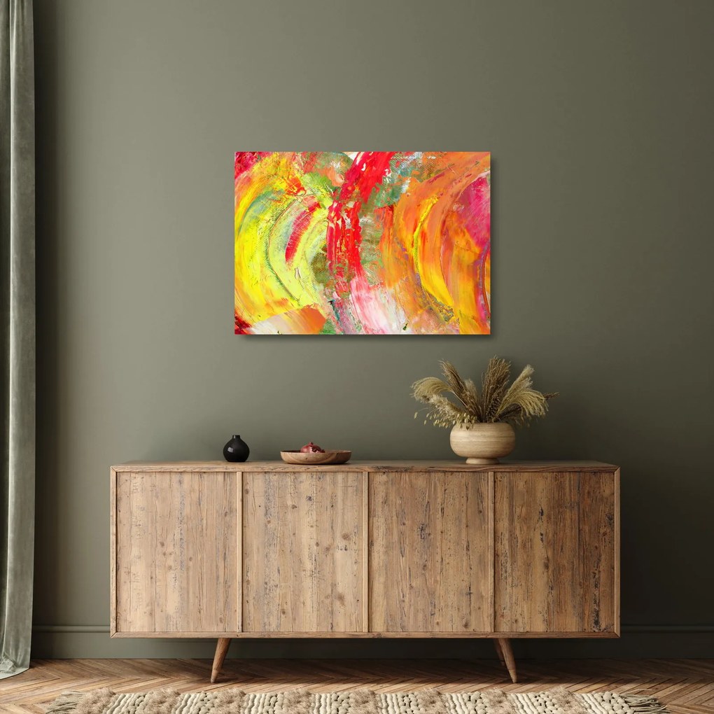 Absztrakció kép - festmény (üvegen) (70x50 cm)