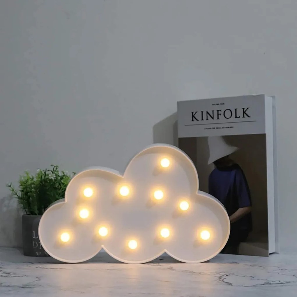 LED gyereklámpa CLOUD, 29,5 cm