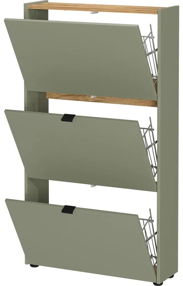 Natúr színű-szürkésbarna előszoba bútor 101x200x22 cm Ameca – Germania