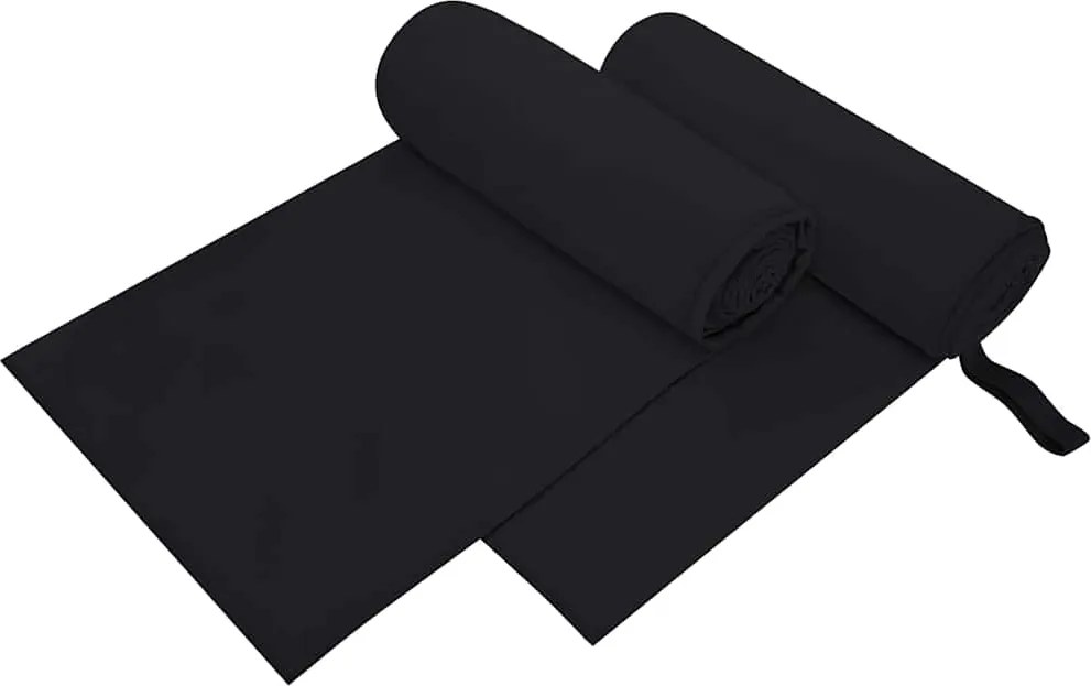 vidaXL Sport Törölközők 2 pcs Fekete 200 x 100 cm