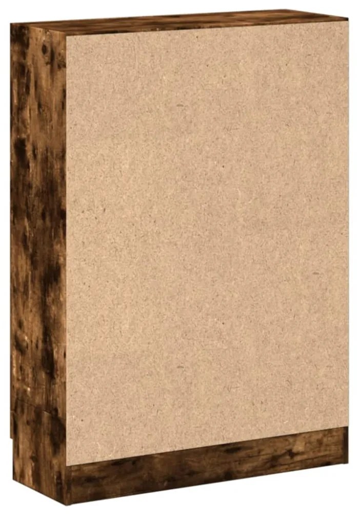 füstös tölgy színű szerelt fa könyvszekrény 82,5x30,5x115 cm