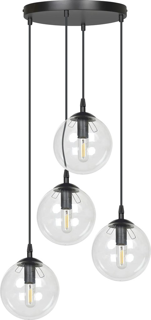 Emibig modern függeszték cosmo fekete átlátszó emi711/4prem