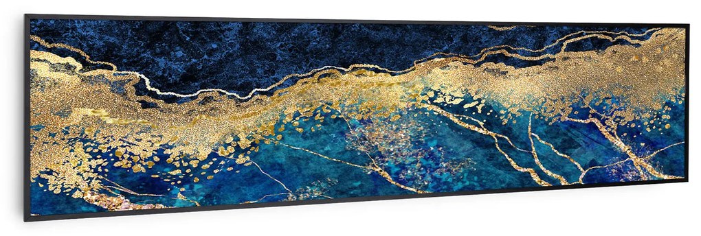 Klarstein Wonderwall Air Art Smart, infravörös hősugárzó, 120 x 30 cm, 350 W, kék márvány