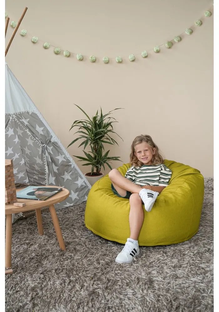 Szürkésbézs gyerek babzsákfotel Om 85 – SLOWDOWN