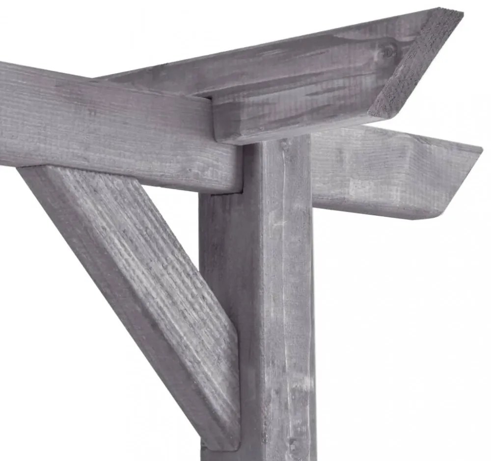 szürke impregnált fenyőfa kerti pergola 200 x 40 x 205 cm